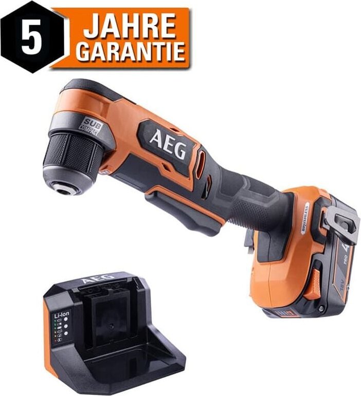 18V Akku-Winkelbohrschrauber BS18SRABL Set 45Nm Brushless Akku-Bohrschrauber 1x Starter Set 4,0 Ah Akku + Ladegerät - AE...