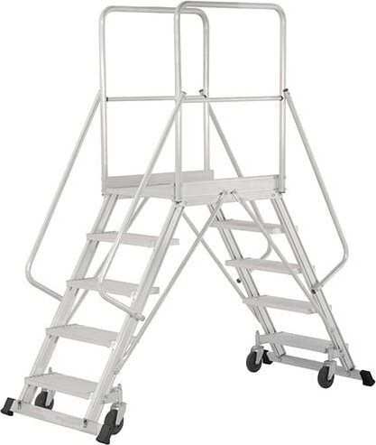 Thumbnail - Mobile Plattformtreppe 5 Stufen - Maximale Arbeitshöhe 3.20m - 688905-GC