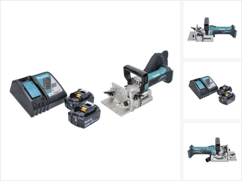 Makita - dpj 180 rf Akku Nutfräse 18 v 100 mm + 2x Akku 3,0 Ah + Ladegerät