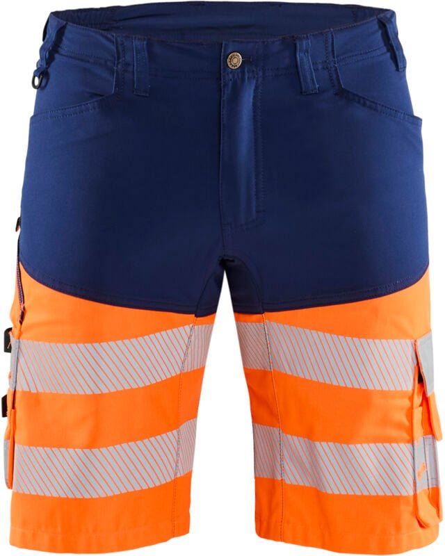 Thumbnail - Hochsichtbarer, dehnbarer Arbeitsshort 1541 - Marine/Neonorange S - FR(40) - SE(C46) - Normen