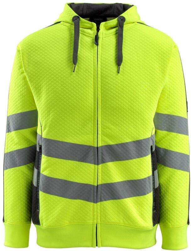 Warnschutz Kapuzensweatshirt corby safe supreme mit Reißverschluss 50138 Gr. 2XL warngelb/schwarz - Mascot