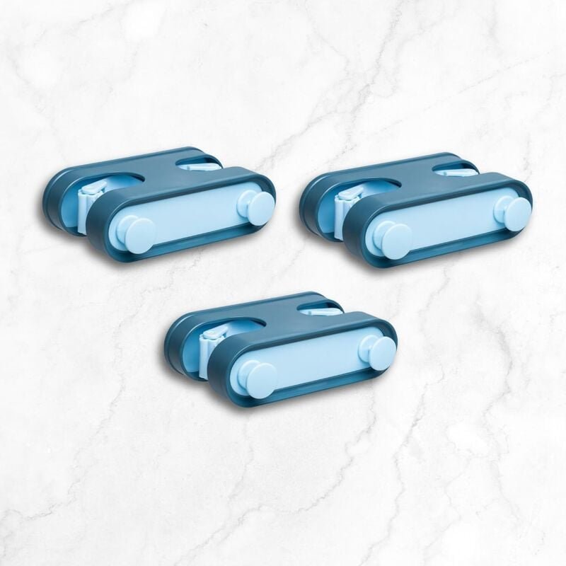 Ahlsen - 3er-Pack selbstklebende Wandbesenhalter, kein Bohren, selbstklebender Wandbesenhalter, Wandbesenhalter, Wohnacc...