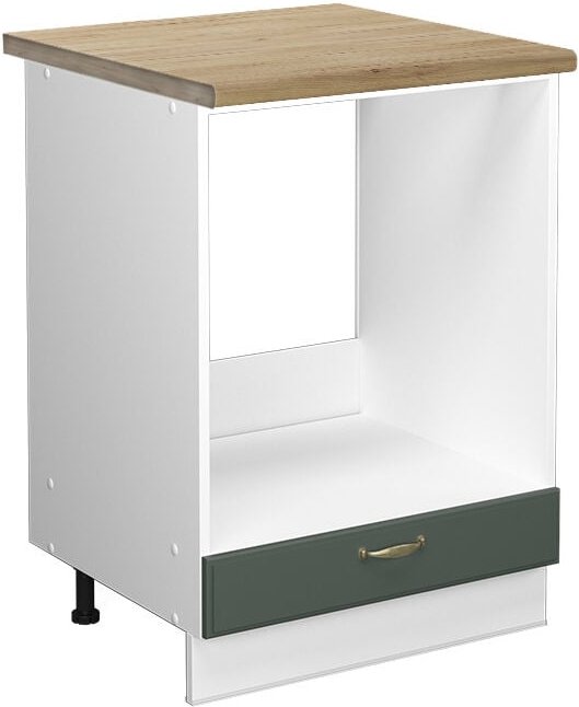 Herdumbauschrank Fame-Line, Grün-Gold Landhaus, 60 cm , AP Eiche, Vicco