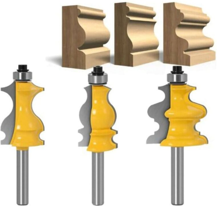 CHOYCLIT 3-teiliges 8-mm-Fräser-Set für Architekturformen, Fräser für die Holzbearbeitung