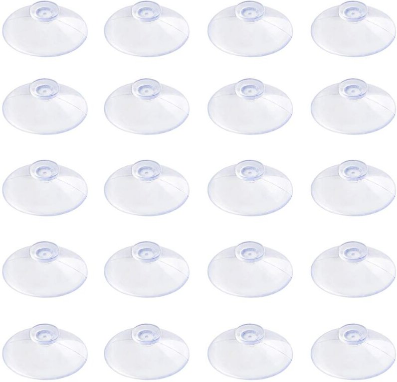 Aougo - 20 Stück transparente Saugnäpfe, 2 cm, PVC-Kunststoff-Saugnäpfe ohne Haken für Heimdekoration und Organisation n...