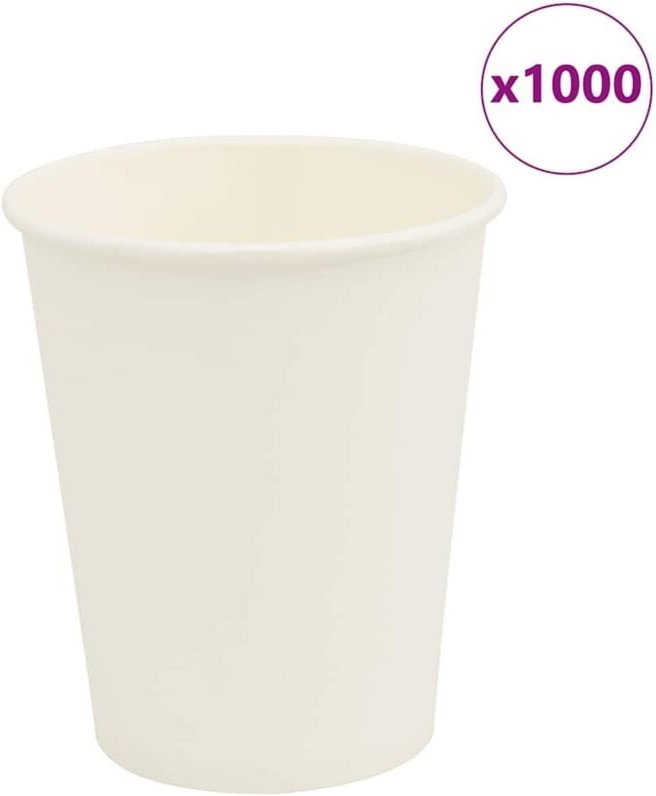 Pappbecher 1000 Stk. 8oz 200ml Weiß vidaXL