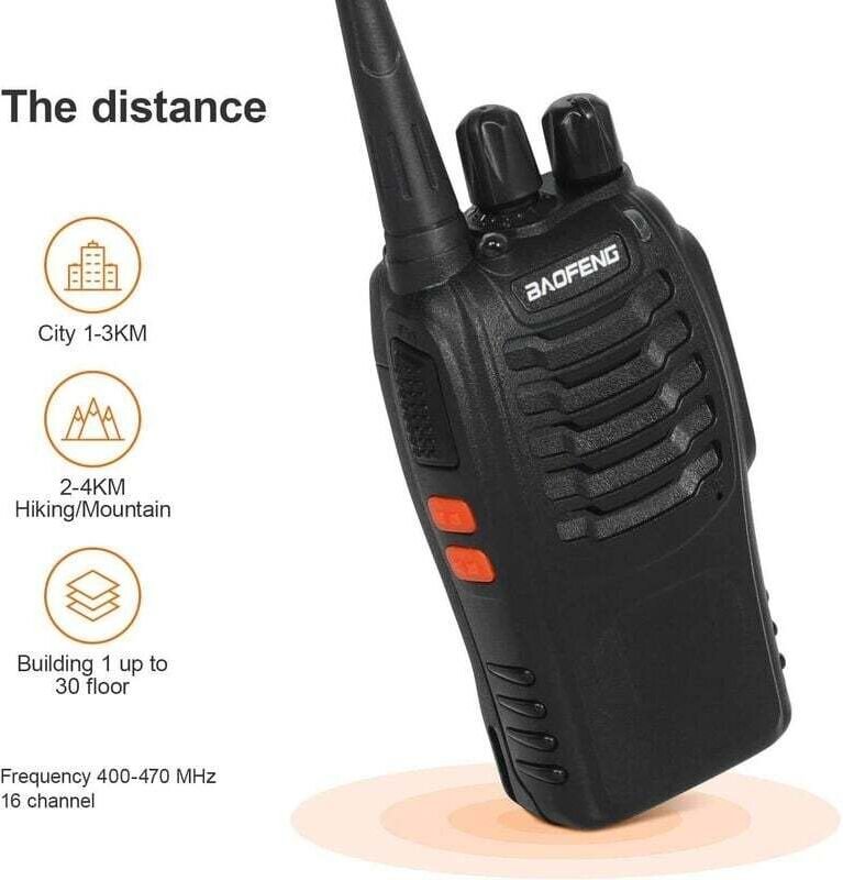 Walkie-Talkie mit großer Reichweite, professionelles Walkie-Talkie mit 16 Kanälen, wiederaufladbares CTCSS/DCS-Walkie-Ta...