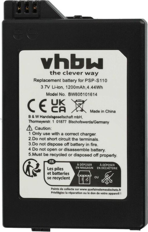 Vhbw - 1x Akku Ersatz für Sony PSP-S110 für Spielekonsole (1200 mAh, 3,7 v, Li-Ion)