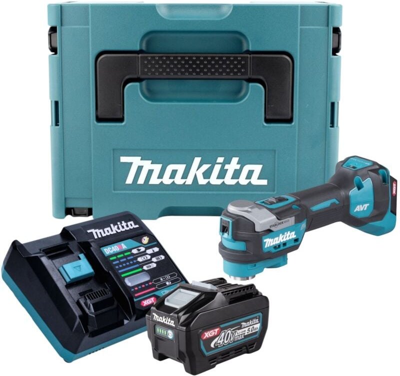 Makita TM 001 GT101 Akku Multifunktionswerkzeug 40 V max. Starlock Max Brushless + 1x Akku 5,0 Ah + Ladegerät + Makpac