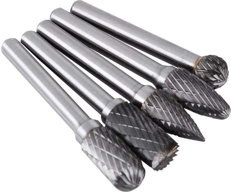 Zoternen - 5pcs Drehbohrer Rotary Bit Wolfram Stahlschleifgrat 6mm Schaft 10mm Kopf Rotary Burrs für Formenbau