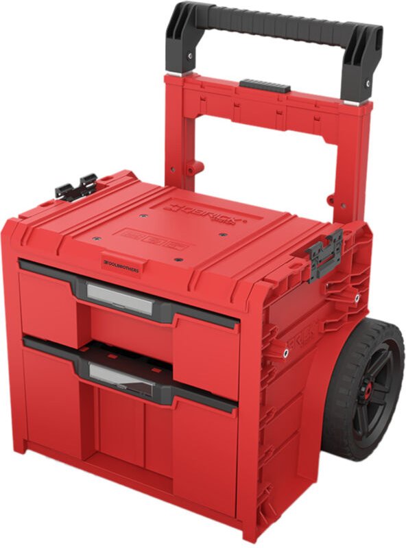 Toolbrothers - rhino l Drawer 2 Cart Plus ultra - Mobiler Schubladen Werkzeugkoffer 9,5 l 12 l mit Doppelteleskopgriff