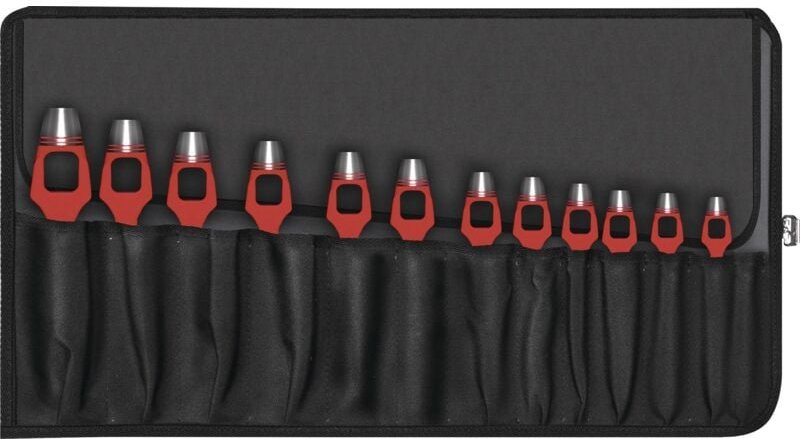 Henkellocheisensatz DIN 7200-A 8-teilig Rolltasche