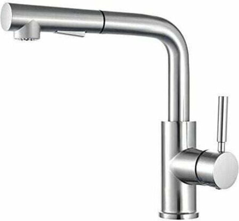 Küchenarmatur, Ausziehbarer Küchenhahn, Einhebel, 360° Schwenkbar, Küchenarmatur, Messing Gebürstet