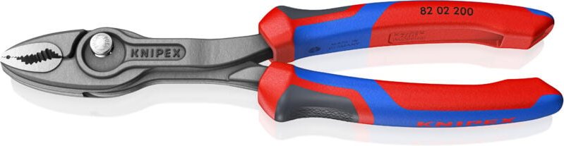 KNIPEX 82 02 200 SB TwinGrip® Front- und Seitengreifzange mit Comfort-Griffen grau atramentiert 200 mm