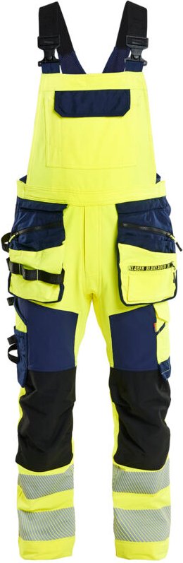 Arbeitslatzhose mit Stretch-Trägern 4D Hochsichtbarkeit 2626 – Gelb/Navy 56C