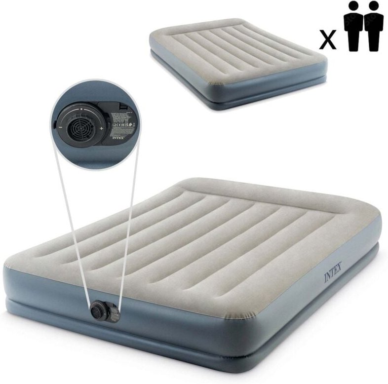 Aufblasbare luftmatratze 203x152 cm mit doppelpumpe intex 64118nd
