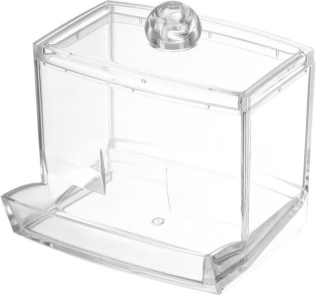 Thumbnail - Sollbry - Wattebox, Acryl-Tupferhalterbox mit Deckel, Aufbewahrungsbox für Wattepads oder Make-up-Kosmetik, transparent,...
