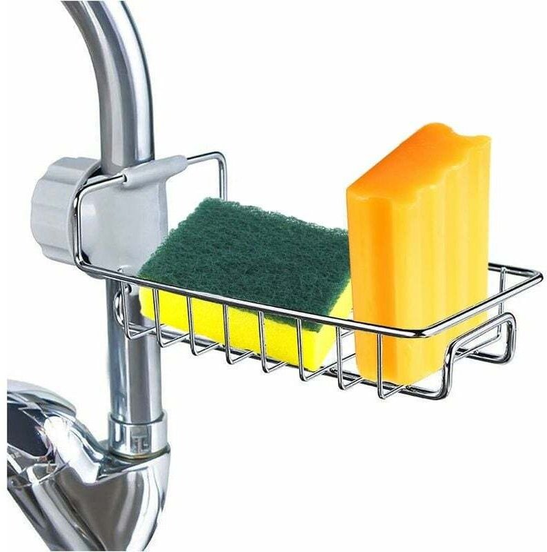 Schwammhalter für die Küchenspüle, Schwammhalter aus Edelstahl, multifunktional für Küchenspüle, Spülbecken-Organizer, A...