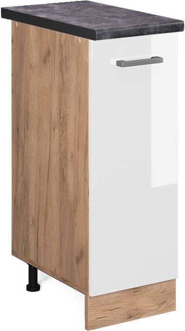 Vicco - Apothekerschrank R-Line, Weiß Hochglanz, 30 cm , ap Anthrazit