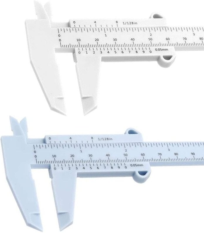 Memkey - 6 Zoll 150 mm Mini-Kunststoff-Messschieber, Doppelskala-Messschieber, Messschieber-Messwerkzeug, für Zimmerei, ...