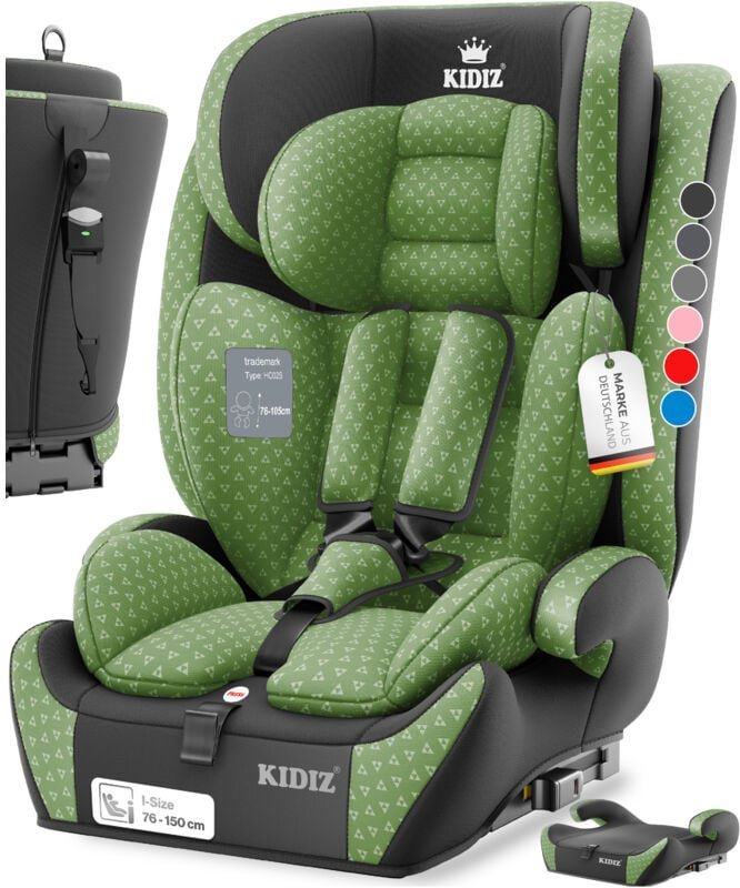KIDIZ® Autokindersitz Triangle Premium Kindersitz Kinderautositz Autositz Sitzschale 9 kg - 36 kg 1-12 Jahre Gruppe 1/2/...