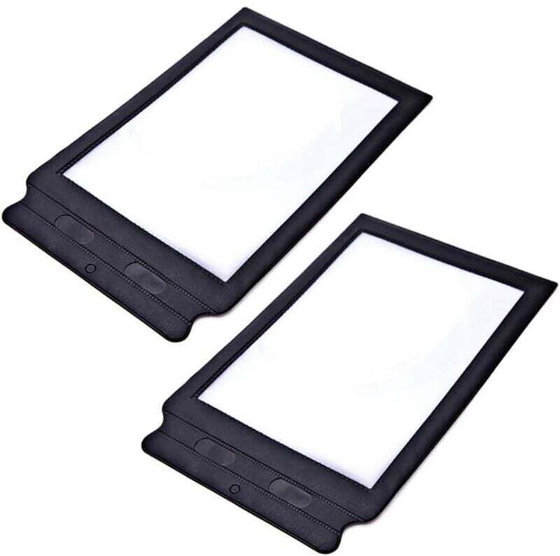 Odipie - A4-Ganzseiten-Leselupe, 2er-Pack große Leselupe, 3-fache rechteckige Kunststoff-Leselupe für Sehbehinderte, für...