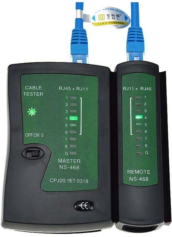 1 Stück Schwarzer Netzwerkkabeltester RJ11 RJ12 RJ45 Netzwerkkabeltester ISDN Patchkabeltester, von DEBUNS