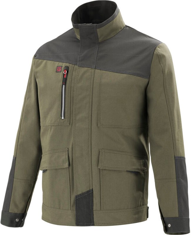 Werkzeugjacke KAKI / SCHWARZ-GRAU XS