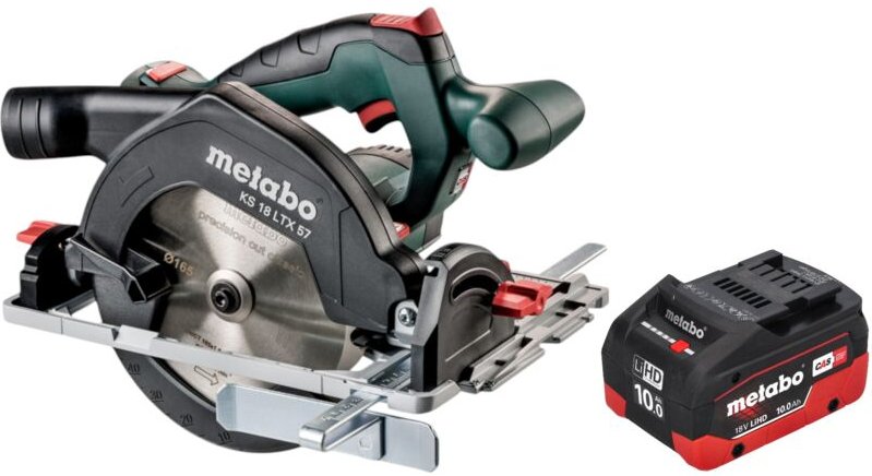 Metabo KS 18 LTX 57 Akku Handkreissäge 18 V 165 mm + 1x LiHD Akku 10,0 Ah - ohne Ladegerät