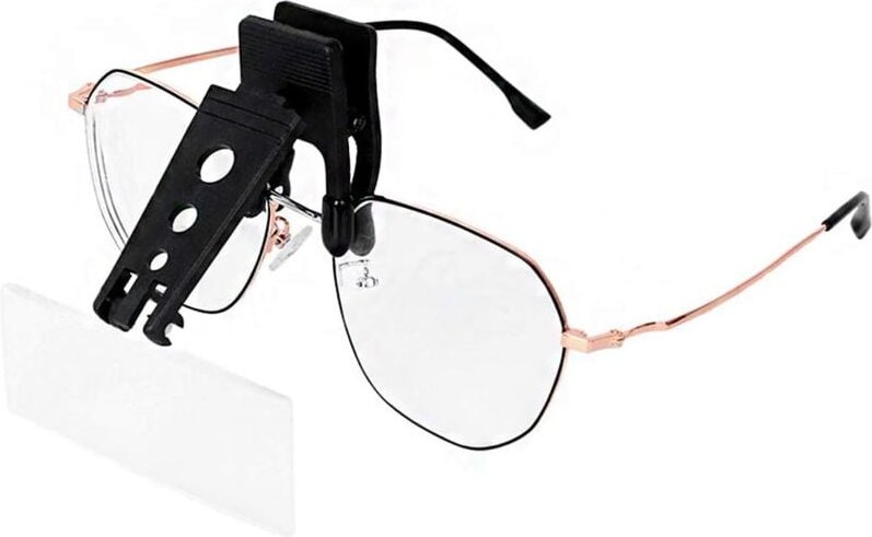 Thumbnail - Sollbry - Clip-on-Lupe für Brillen mit 3 austauschbaren Linsen, Freisprech-Clip-on und Flip 1,5x2,5x3,5x zum Lesen, Nähe...