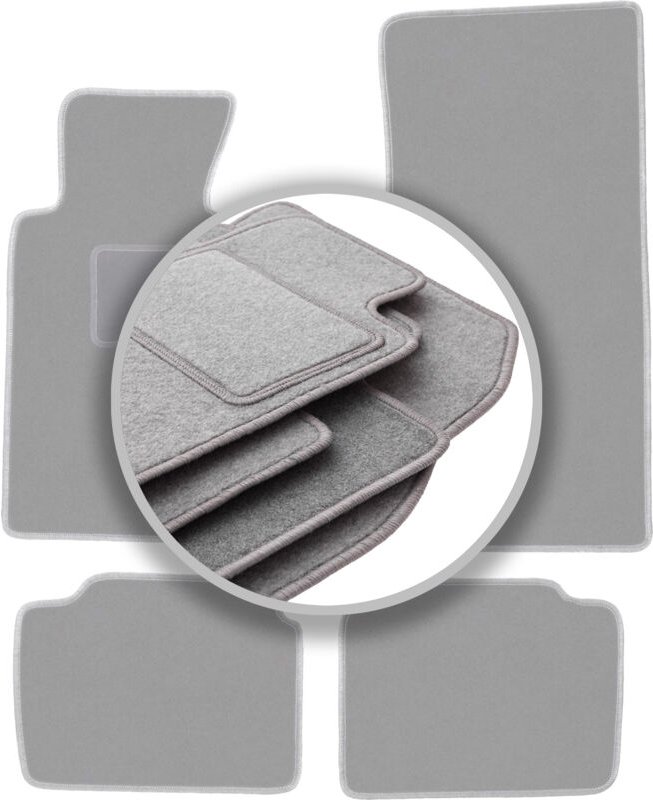 Graue Autofußmatten für: BMW 5 E34 Limousine, Kombi, Touring (1988-1994)