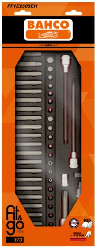 Bahco - Fit&Go 1/3 Schaumstoffeinlage, Bit-Satz - 49-tlg.