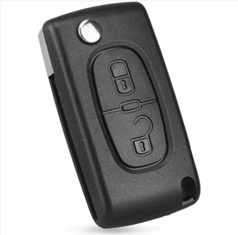 Klappbares Autoschlüsselgehäuse mit 2 Tasten, kompatibel mit peugeot citroën