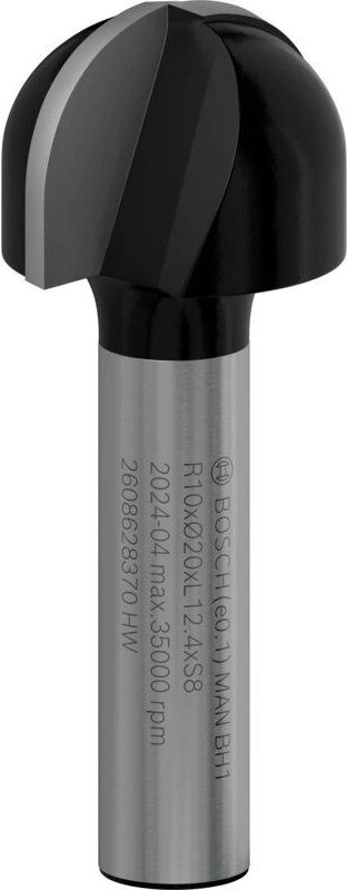 Pro Hohlkehlfräser, 8 mm, R1 10 mm, d 20 mm, l 12,4 mm, g 46 mm - Bosch