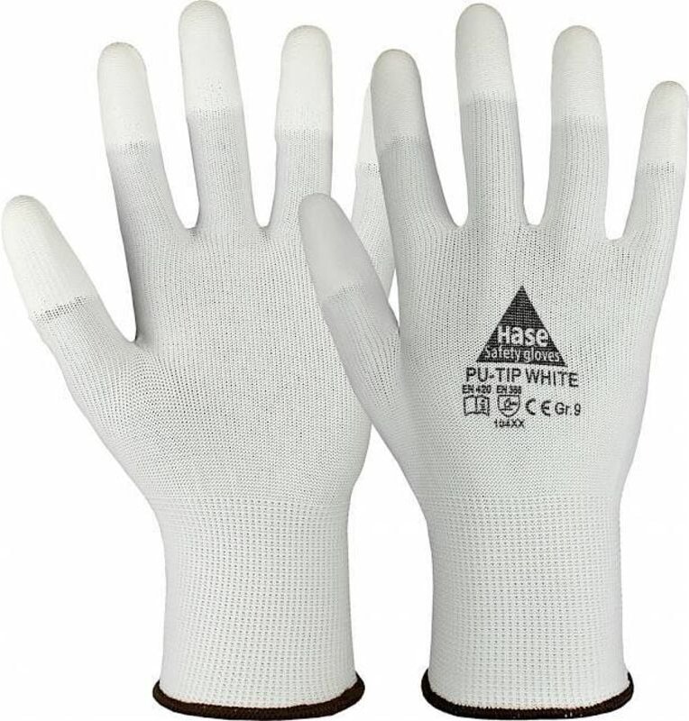 Thumbnail - Hase Montagehandschuhe Feinstrick "PU Tip White" 6