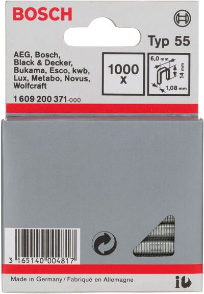 Schmalrückenklammer Typ 55 6 x 1,08 x 14 mm - Bosch