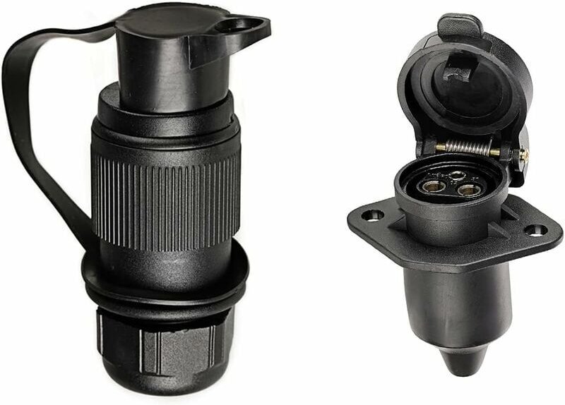 3-poliger Anhängerstecker und 3-polige Anhängersteckdose, 3-polige Traktorsteckdose, Konne