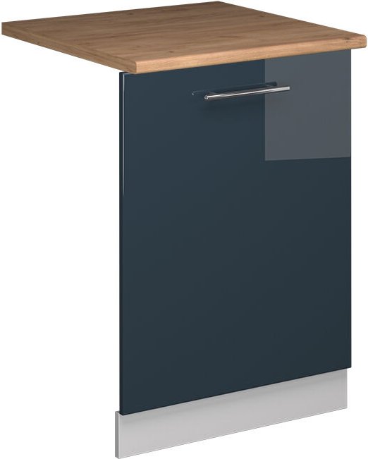 Geschirrspülblende Fame-Line, Dunkelblau Hochglanz, 60 cm , AP Eiche, Vicco