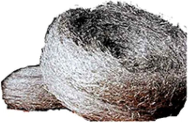 Feine, glatte Stahlwolle Nr. 00, Rolle 2,25 kg, Aluminium-Scheuerschwamm 1176