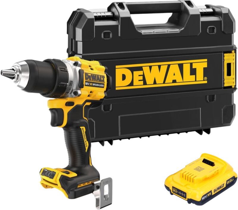 DeWalt DCD 800 NT Akku Bohrschrauber 18 V 90 Nm Brushless + 1x Akku 2,0 Ah + TSTAK - ohne Ladegerät