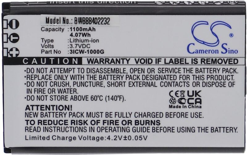 Vhbw - 1x Akku kompatibel mit UniData / Incom ICW-1000G, wlan sip phone schnurlos Festnetz Telefon, sip Telefon (1100 mA...