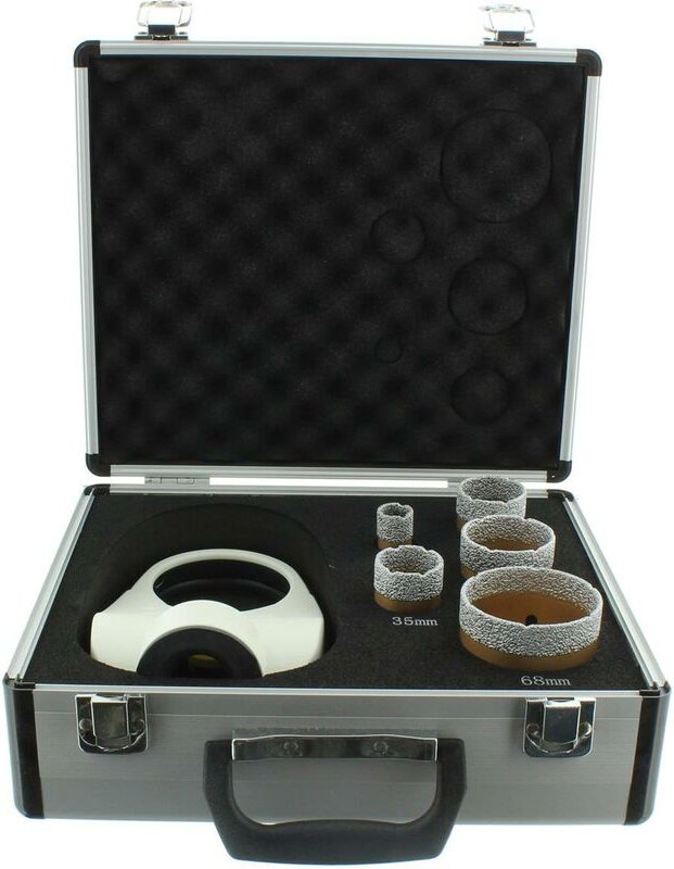Btec - Diamantbohrkronen Set Winkelschleifer M14 Aufnahme inkl. Absaugung Fliesenbohrkrone 20, 35, 40, 50 und 68 mm