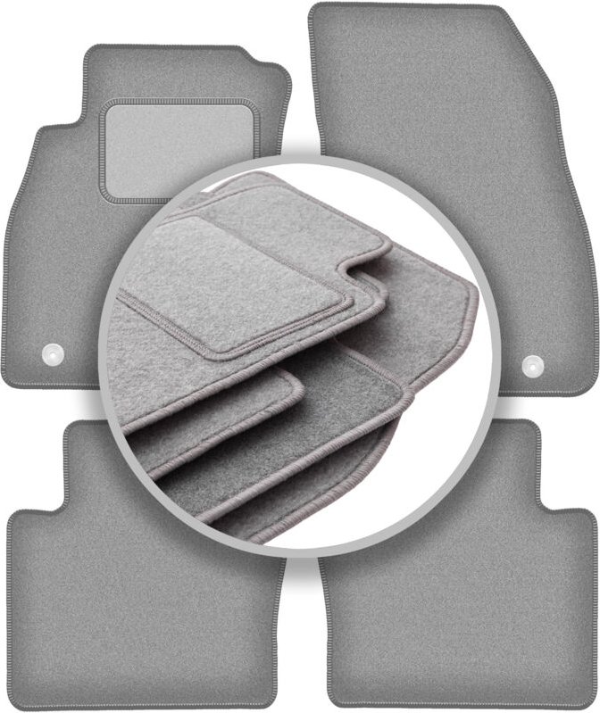 Graue Autofußmatten für: Saab 9-5 II NG Limousine, Kombi, Liftback, Fließheck (2010-2012)
