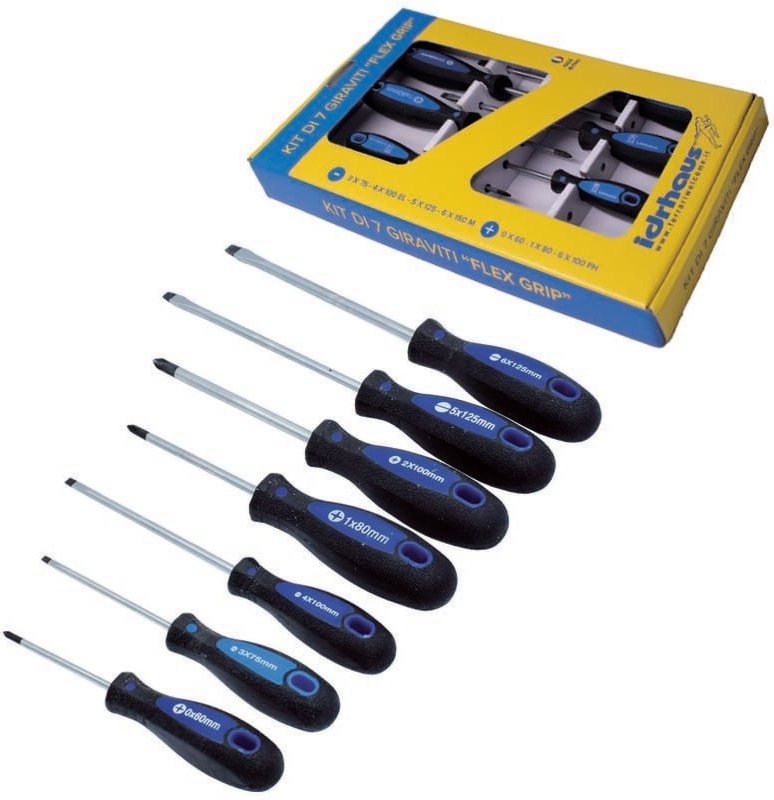 Satz mit 7 Schraubendrehern mit flexiblem Griff - Idrhaus