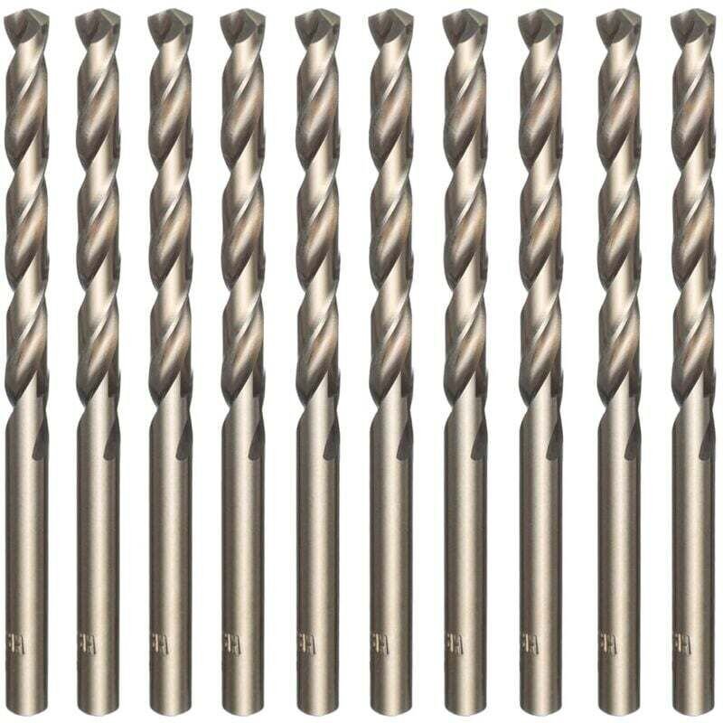 Spiralbohrer-Set, 10-teilig, M35-Schnellarbeitsstahl, Kobaltgold, zum Bohren von Edelstahl, Hartstahl, Gusseisen, Kupfer...