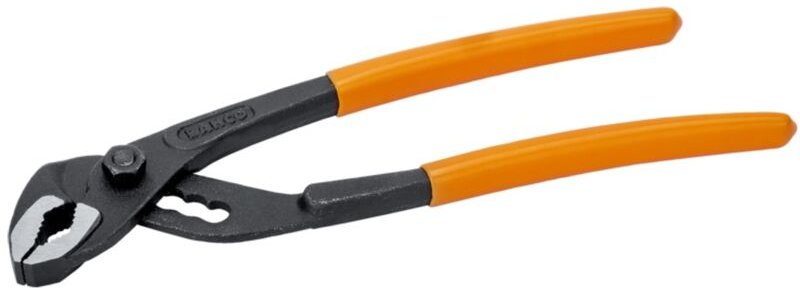 Bahco Wasserpumpenzange mit Schraubverbindung und PVC-beschichteten Griffen, phosphatiert, 117 mm