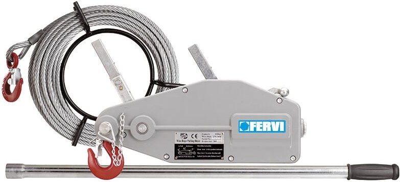 Seilwinde seilzug handwilde handseilwinde 800 kg drahtseil 20 m Fervi 0791/08