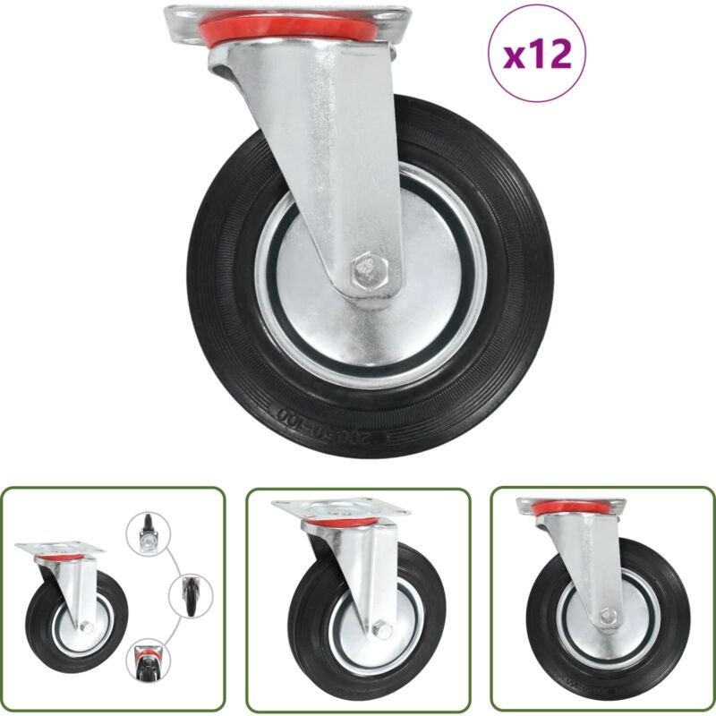 The Living Store - vidaXL 12 Stk. Lenkrollen 200 mm