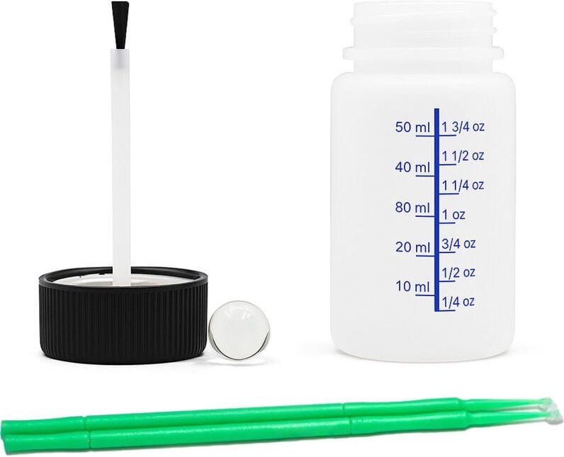 50 ml HDPE-Plastikflasche mit Pinsel und Lackstiften 50 ml e-lakiernik