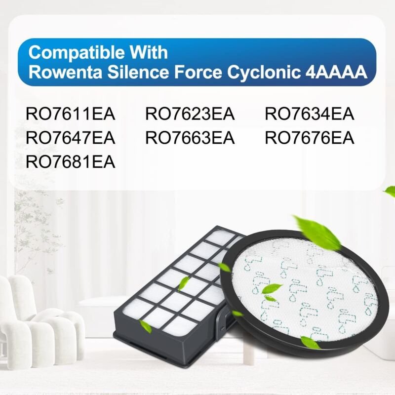 2 Stück HEPA-Filter für Rowenta Silence Force Cyclonic 4AAAA RO7647EA RO7663EA RO7676EA RO7681EA (Modell RO76xx) Staubsa...